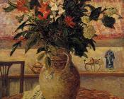 马克西姆 莫福拉 : A Bouquet of Flowers in front of a Window